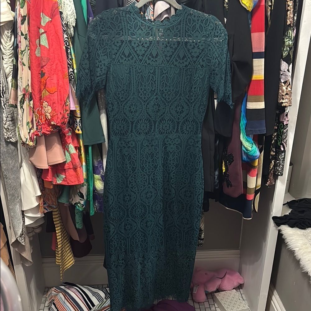 Just Me size Small, Vici, Elegant Green Lace Dress